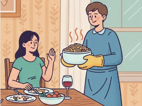 Illustration : dire non quand on nous ressert